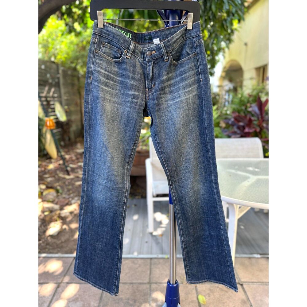 Y2K J. Crew Stretch Cotton Bootcut Medium Wash 5 Pocket Blue Jeans Size 28